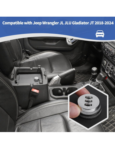 Caja de Seguridad Organizador de Consola Central RT-TCZ para Jeep Wrangler JL/JLU 2018-2025
