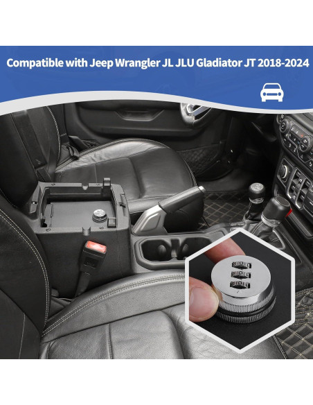Caja de Seguridad Organizador de Consola Central RT-TCZ para Jeep Wrangler JL/JLU 2018-2025