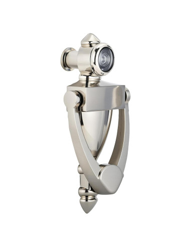 Tirador de Puerta con Visor HOMOTEK 180 Grados Níquel Satinado