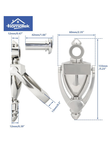 Tirador de Puerta con Visor HOMOTEK 180 Grados Níquel Satinado