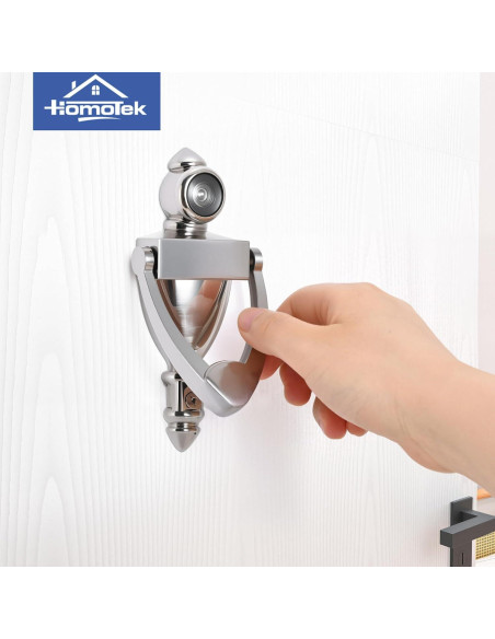 Tirador de Puerta con Visor HOMOTEK 180 Grados Níquel Satinado