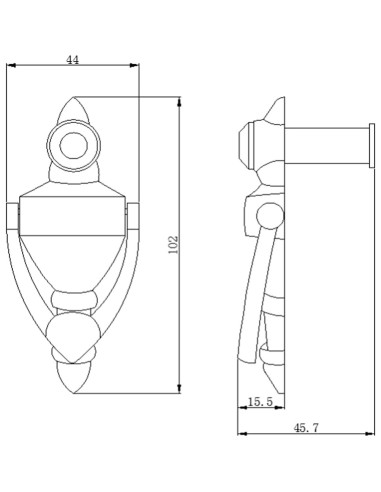 Agujero de puerta y mirador Antrader 160 níquel satinado