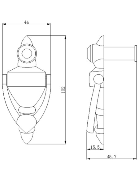 Agujero de puerta y mirador Antrader 160 níquel satinado