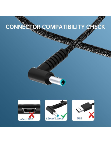 Cargador de Laptop HP 65W Punta Azul ProBook EliteBook