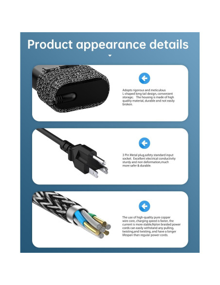 Cargador de Laptop HP 65W Punta Azul ProBook EliteBook