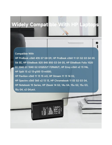 Cargador de Laptop HP 65W Punta Azul ProBook EliteBook