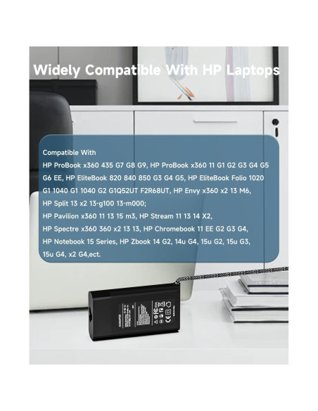 Cargador de Laptop HP 65W Punta Azul ProBook EliteBook