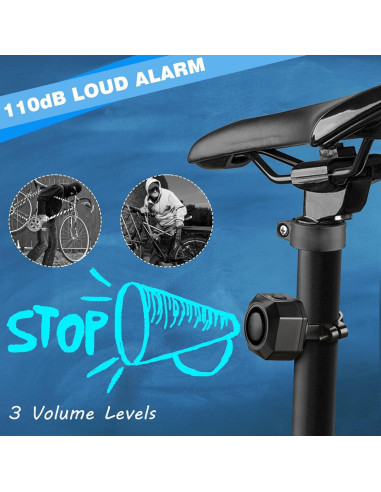 Alarma Antirrobo WSDCAM para Bicicleta Recargable USB 110dB