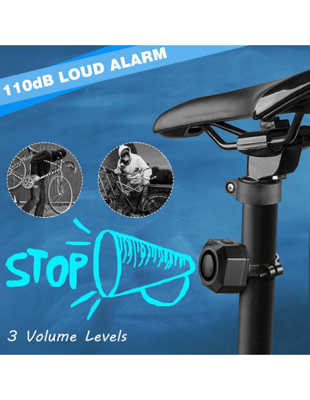 Alarma Antirrobo WSDCAM para Bicicleta Recargable USB 110dB
