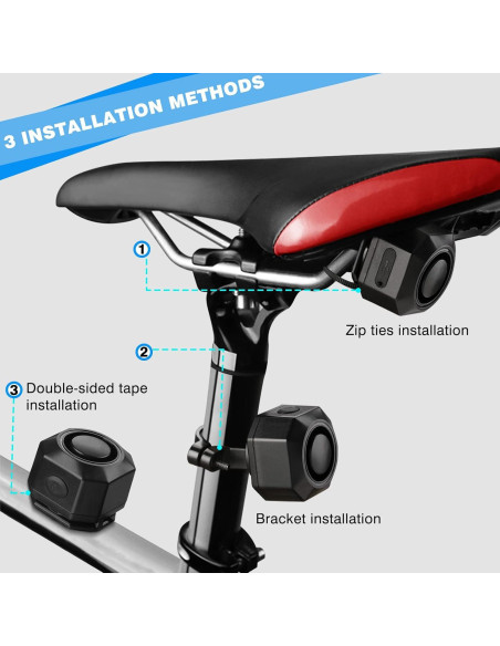Alarma Antirrobo WSDCAM para Bicicleta Recargable USB 110dB