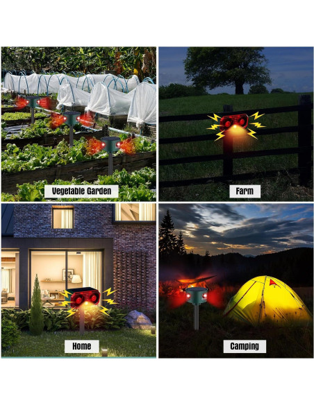 Qualirey Alarma de Movimiento Solar Infrarroja 4 Piezas 129db Qualirey Alarma de Movimiento Solar Infrarroja 4 Piezas 129db