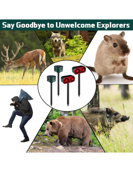 Qualirey Alarma de Movimiento Solar Infrarroja 4 Piezas 129db Qualirey Alarma de Movimiento Solar Infrarroja 4 Piezas 129db