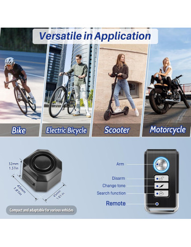 Alarma Antirrobo Cruxer USB-2PK para Bicicletas y Scooters