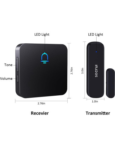 Timbre Inalámbrico SECRUI con Sensor y Receptor - 152.4m