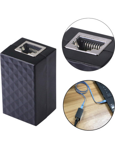 CERRXIAN Protector de Sobretensión Ethernet RJ45 Hembra a Hembra - Paquete de 2