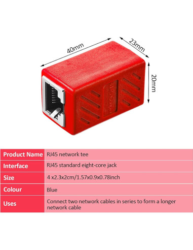 Adaptador RJ45 Hembra a Hembra Frienda Cat7/Cat6 - 10 Gbps