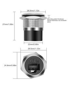 Adaptador RJ45 CAT6A Hembra a Hembra para Panel - Yingtuyou 2