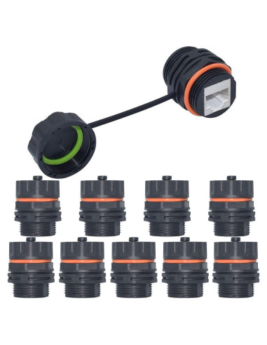 10 Conectores RJ45 a Prueba de Agua CAT6A ANMBEST
