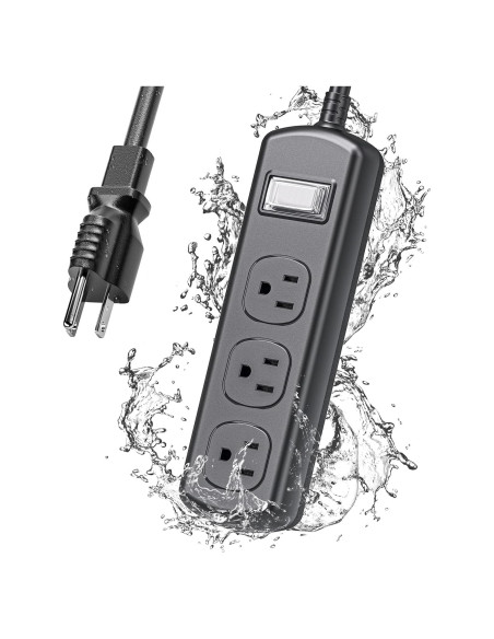 Toma de Corriente Exterior EIGSO IPX6 3 Salidas 1.83m Antichoque