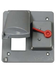 Cubierta de enchufe doble GFCI Sealproof a prueba de clima gris