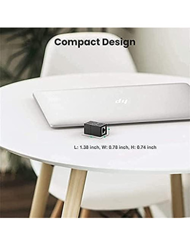 Adaptador RJ45 Hembrado a RJ11 Macho para Teléfono Fijo - Paquete de 2