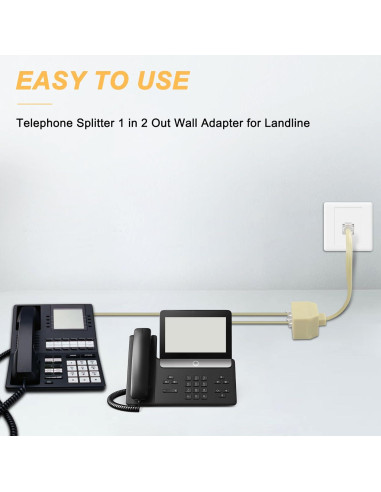 Divisor de Línea Telefónica RJ11 MEIRIYFA 1 a 2 Hembra 15 cm