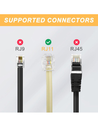 Divisor de Línea Telefónica RJ11 MEIRIYFA 1 a 2 Hembra 15 cm