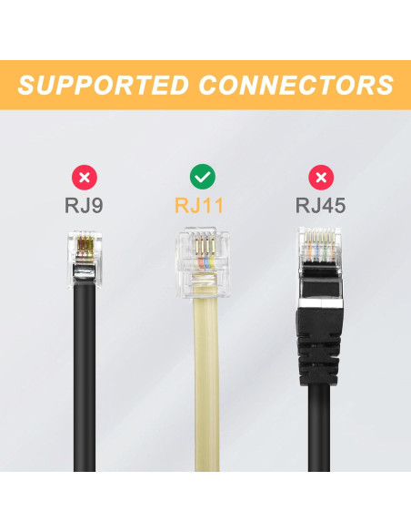 Divisor de Línea Telefónica RJ11 MEIRIYFA 1 a 2 Hembra 15 cm