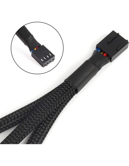 Cable Divisor de Ventilador PWM Aypzuke 1 a 3 para PC 26cm