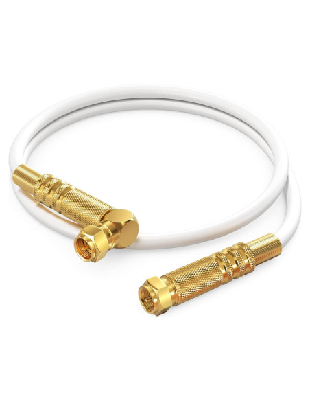Cable Coaxial RG6 Maximm 2 Pies 90 Grados Conectores Oro Cable Coaxial RG6 Maximm 2 Pies 90 Grados Conectores Oro