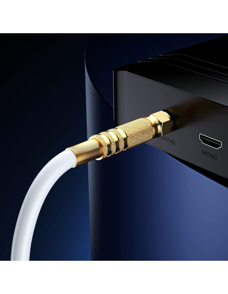 Cable Coaxial RG6 Maximm 2 Pies 90 Grados Conectores Oro Cable Coaxial RG6 Maximm 2 Pies 90 Grados Conectores Oro