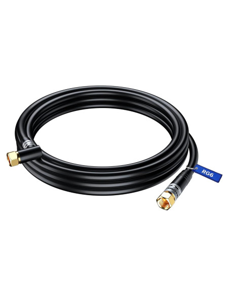 Cable Coaxial RG6 Maximm 3.05m con conector 90 - Triple apantallado Cable Coaxial RG6 Maximm 3.05m con conector 90 - Triple apantallado
