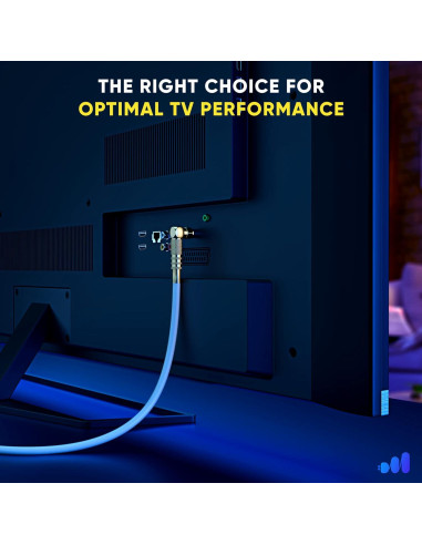 Cable Coaxial RG6 Maximm 2 Pies 90 Grados Conectores Oro