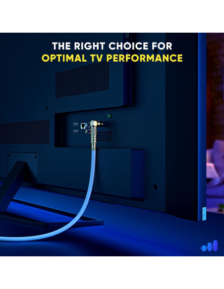 Cable Coaxial RG6 Maximm 2 Pies 90 Grados Conectores Oro Cable Coaxial RG6 Maximm 2 Pies 90 Grados Conectores Oro