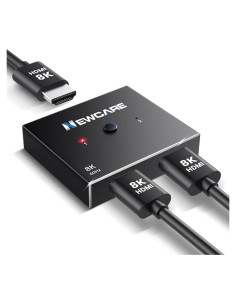Conmutador HDMI 8K 2 en 1 NEWCARE, 4K@120Hz, 48 Gbps