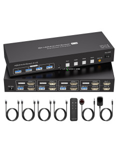 Interruptor KVM HDMI 4 Puertos 2 Monitores 8K 60Hz ATLAHET