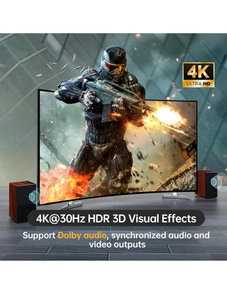 Interruptor KVM HDMI 4 Puertos MT-VIKI 4K@30Hz USB