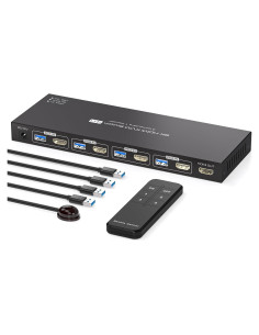 Conmutador KVM HDMI 8K 4 PC 1 Monitor 4 Puertos USB 3.0