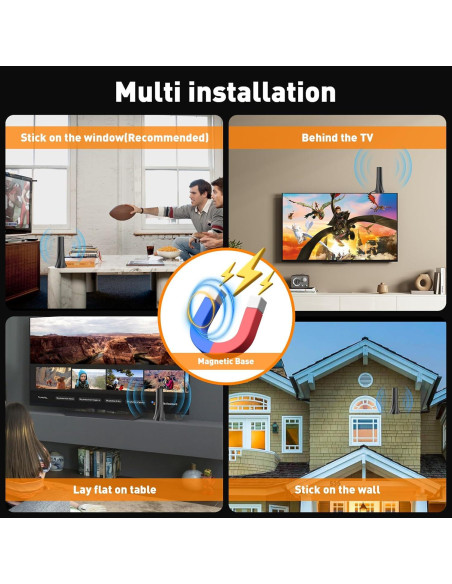 Antena de TV KLOMIER con Amplificador 4K HD 901 km