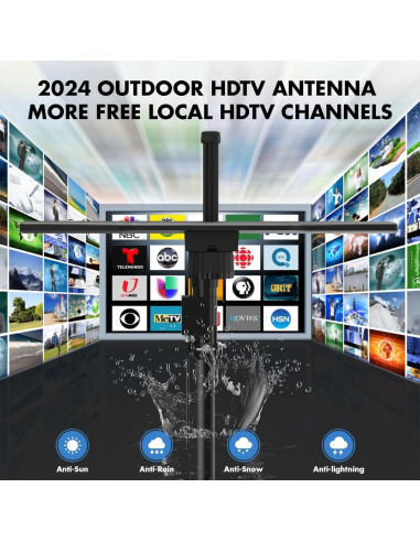 Antena de TV Digital Exterior Jadeley AN-5013ORV HD 4K 8K