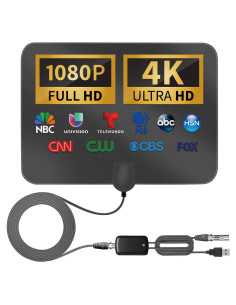 Antena de TV Digital GREALT HD Amplificada 1448.8 km 4K 1080p