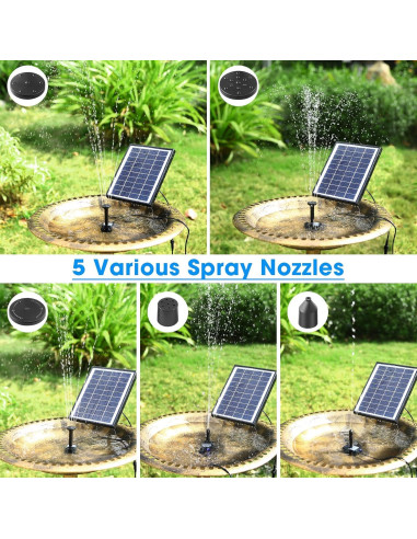 Bomba de Agua Solar 6W POPOSOAP para Jardín y Estanques