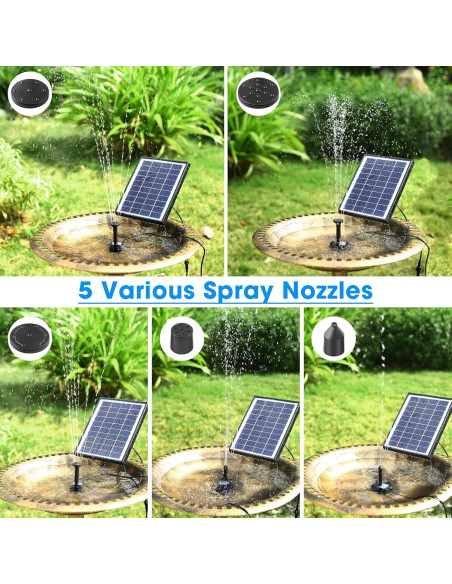 Bomba de Agua Solar 6W POPOSOAP para Jardín y Estanques