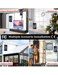 Antena Digital HD AXEVOI 2025 - Rango 4345 km, 4K, 8K 2