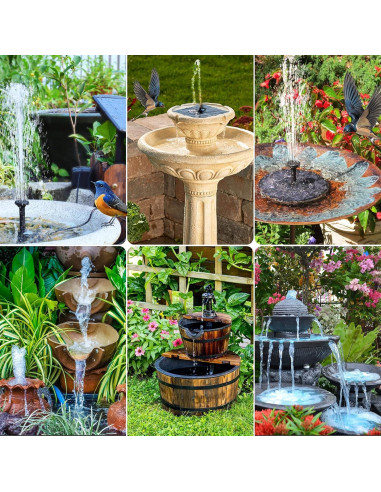 Bomba de Agua Solar 6W POPOSOAP para Jardín y Estanques