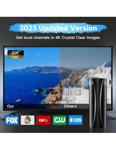 Antena de TV Digital Forlovv AN-5004 360 con Amplificador 4K