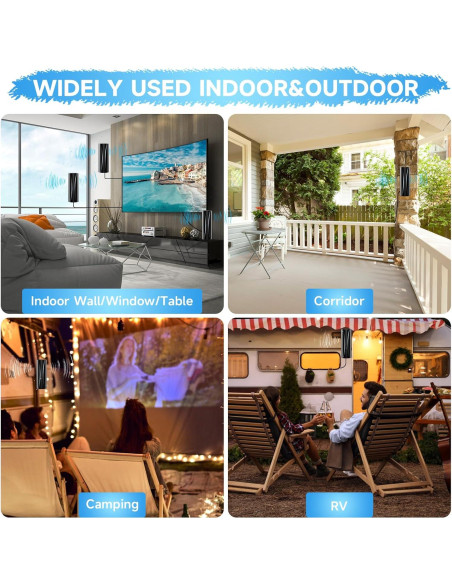 Antena de TV Digital Forlovv AN-5004 360 con Amplificador 4K