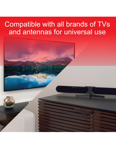 Amplificador de Antena de TV Interior GE 42178, Bajo Ruido, HD