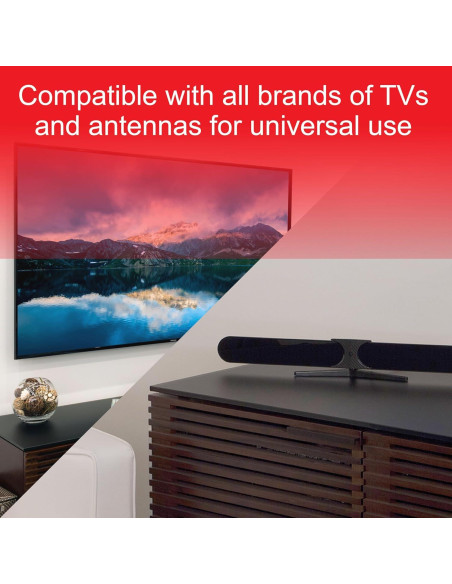 Amplificador de Antena de TV Interior GE 42178, Bajo Ruido, HD