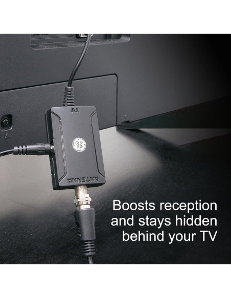 Amplificador de Antena de TV Interior GE 42178, Bajo Ruido, HD